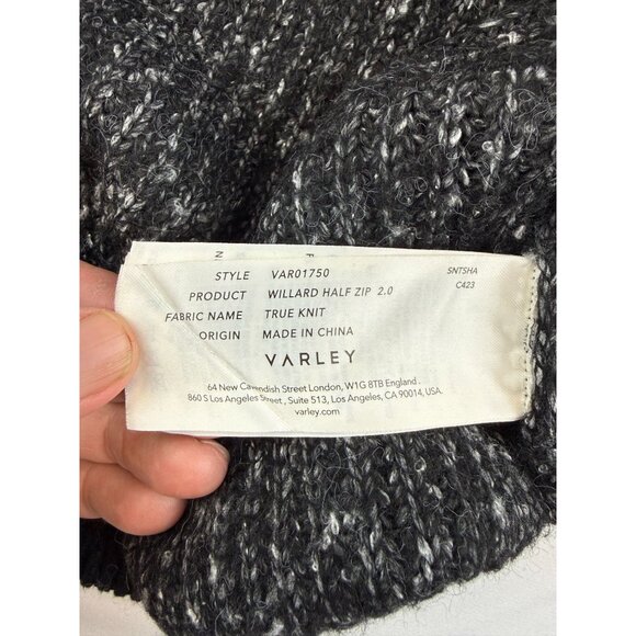 Varley Sweater Willard Half Zip Womens Medium Chunky Knit Pullover Black $178 - Picture 9 of 10